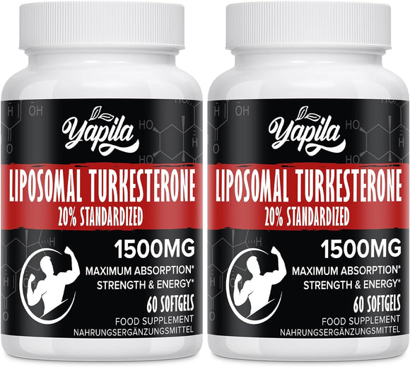 Liposomal Yapila Turkesterone 1500 mg - 120 softgels (pack of 2x60)
