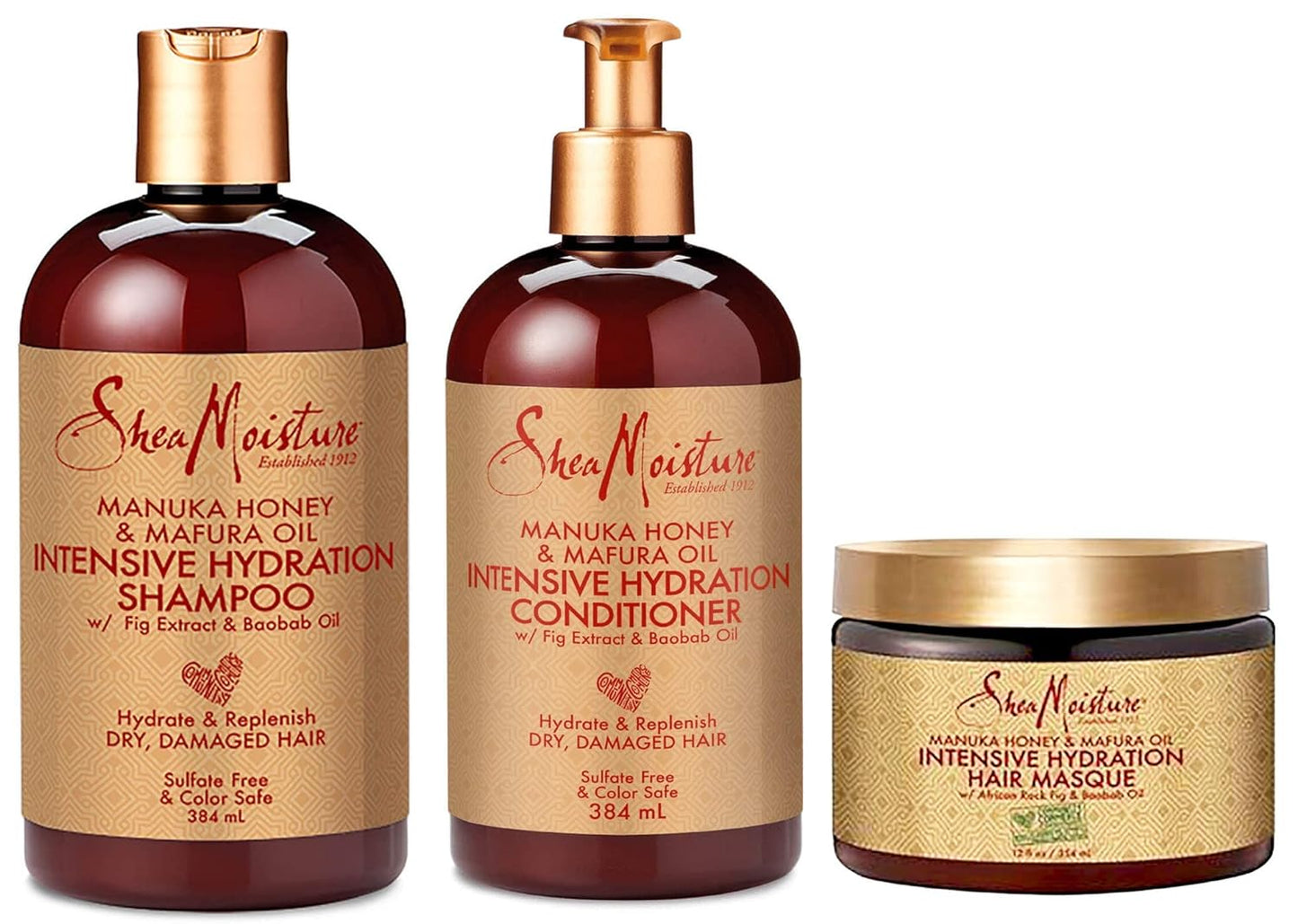 SheaMoisture Manuka Honey & Mafura Oil Intensive Hydration Combination Set: Shampoo, Conditioner & Hair Mask