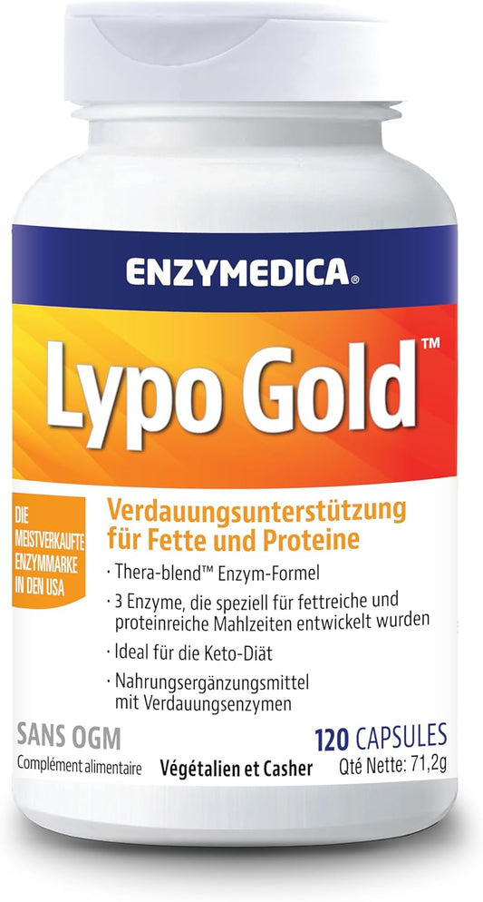 Enzymedica - Lypo Gold Enzyme Formula Reduces Gases and Bloating 120 capsules