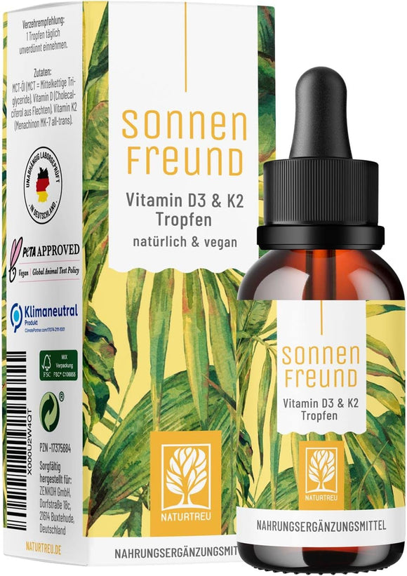 NATURTREU® Sonnen Freund Vitamin D3 K2 High Potency Drops - 30 ml