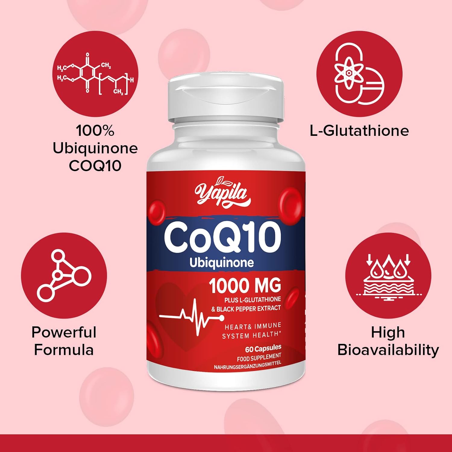 CoQ10 Ubiquinone with L-Glutathione 1000 mg - 60 capsules My Dr. XM CoQ10 Ubiquinone with L-Glutathione 1000 mg - 60 capsules My Dr. XM