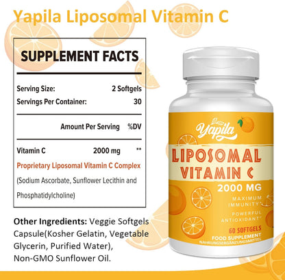 Liposomal Vitamin C Capsules 2000 mg - 60 softgels