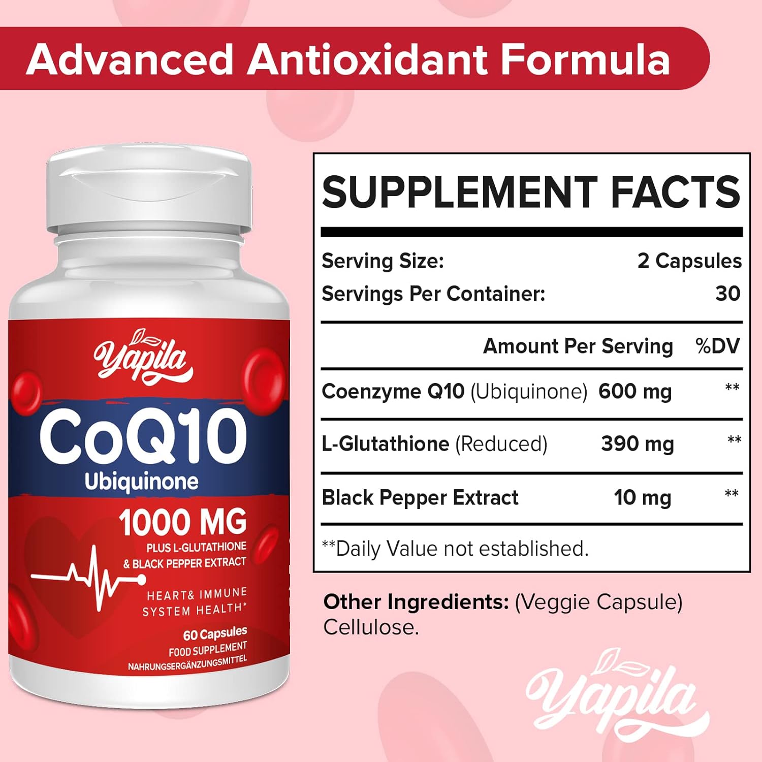 CoQ10 Ubiquinone with L-Glutathione 1000 mg - 60 capsules My Dr. XM CoQ10 Ubiquinone with L-Glutathione 1000 mg - 60 capsules My Dr. XM