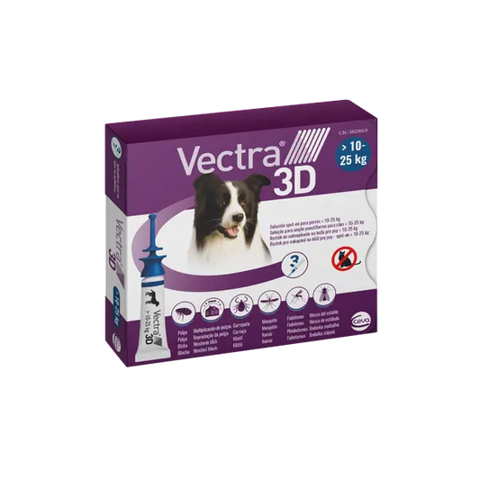 Vectra 3D spot-on for dogs M (10–25 kg) 3 pipettes