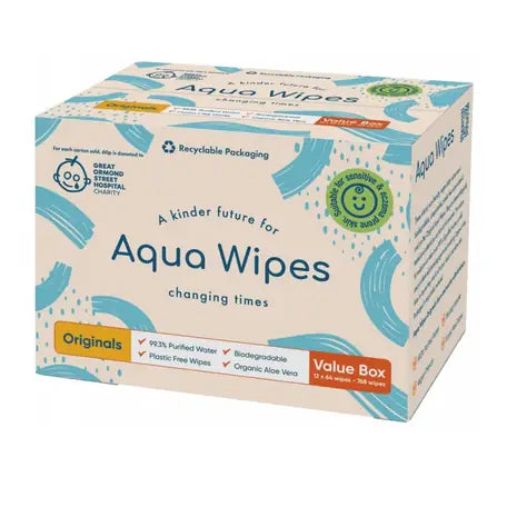Aqua Wipes BIO Aloe Vera 100% biodegradable wipes 99% water 768 pcs