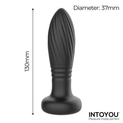InToYou Tiany Thrusting Led Lighted Anal Plug with Remote Control Black