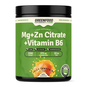 GreenFood Performance Mg + Zn Citrate + Vitamin B6 Juicy Tangerine 420 g