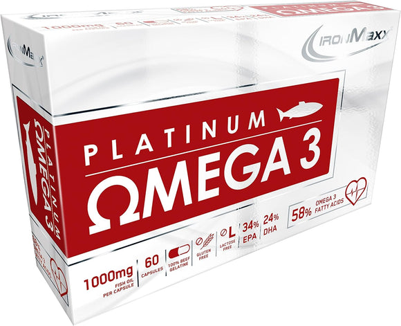IronMaxx Platinum Omega 3, 1000 mg - 60 Capsules