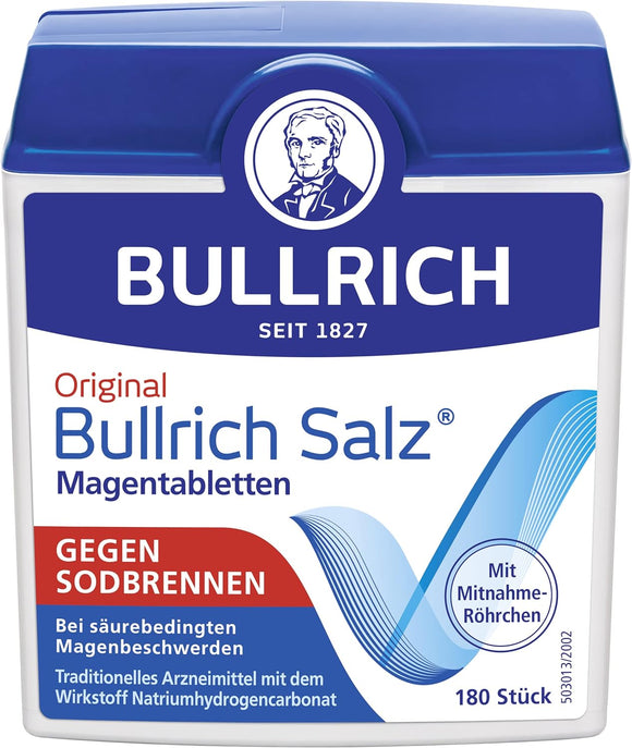 Bullrich Salt, Quick Relief for Heartburn and Acid-Related Stomach Pain, 180 Tablets