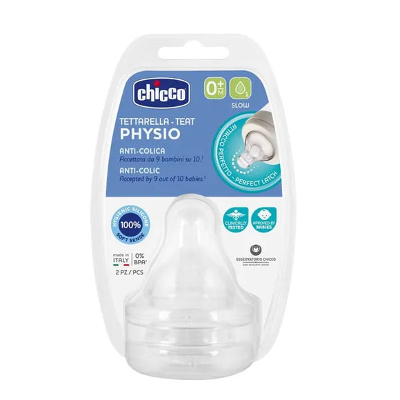 Chicco Perfect 5 Nipple for Perfect 5/Well-Being bottle slow flow 0m & up; 2 pcs
