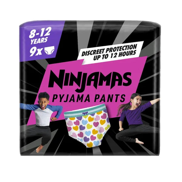 Ninjamas Pajama Pants hearts 8-12 years 27-43 kg, 9 pcs