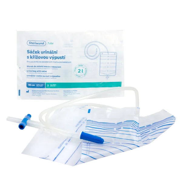 Steriwund Urinal bag with cross drain 2000 ml 5 pc