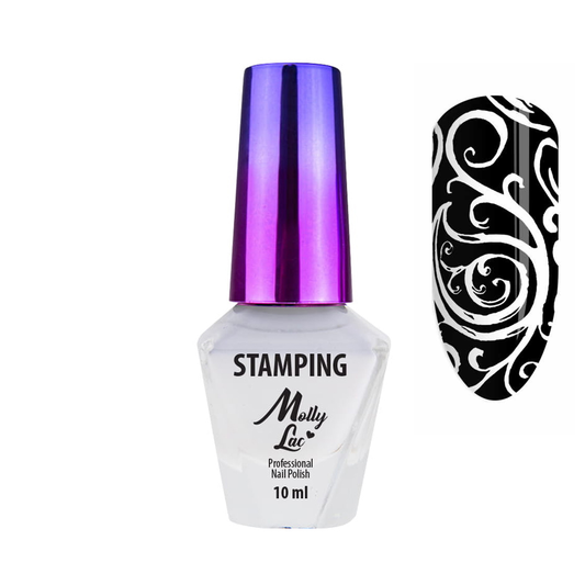 Mollylac nail stamping polish 01 white, 10 ml