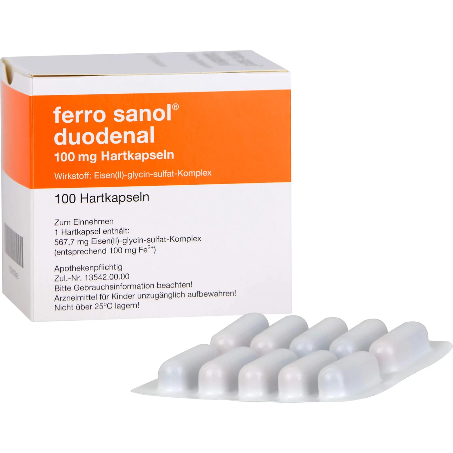 Ferro Sanol Duodenal for iron deficiency, 100 capsules
