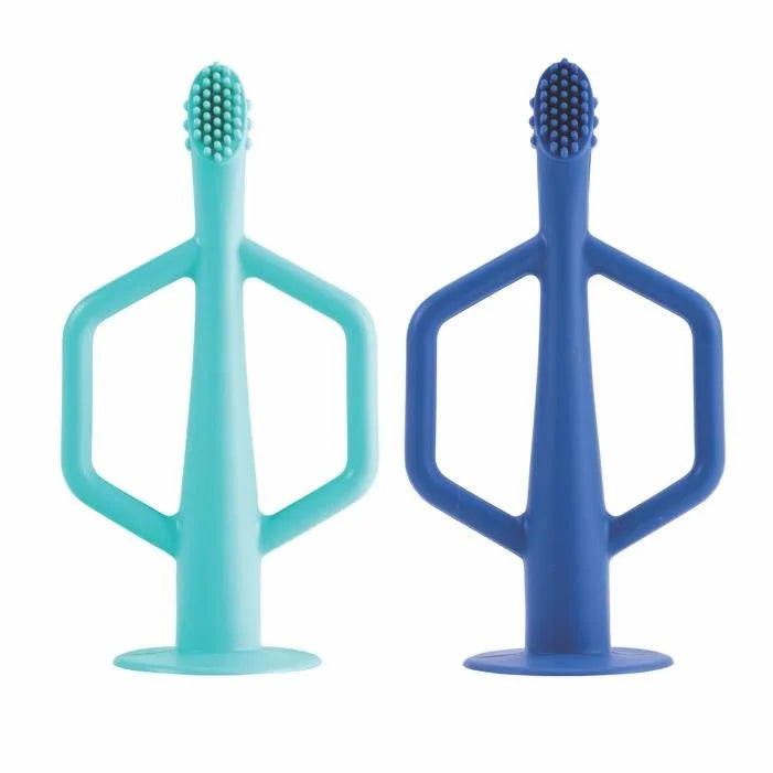 Tiny Twinkle Set of 2 silicon toothbrushes for kids Mint/Indigo