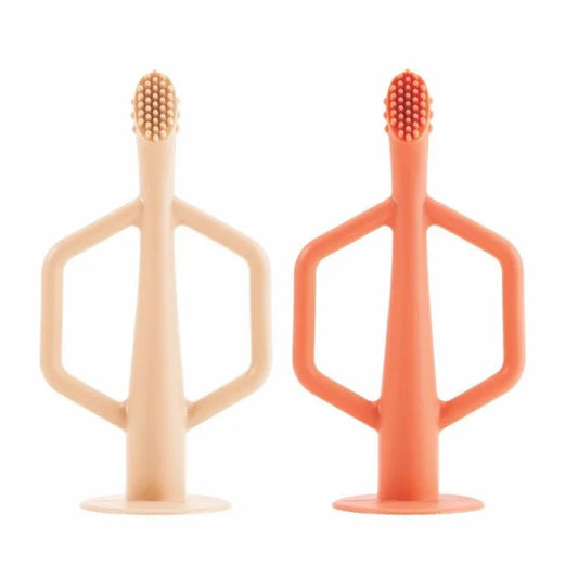 Tiny Twinkle Set of 2 silicon toothbrushes for kids Coral/Sand