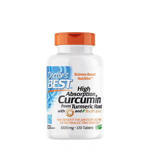 DOCTOR'S BEST HIGH ABS. CURCUMIN FROM TURMERIC ROOT + C3 (120 TABLETS)