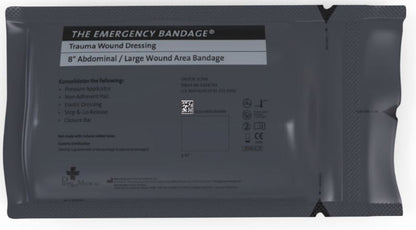 8" Israeli Abdominal Large Green Emergency Bandage with Pressure Bar