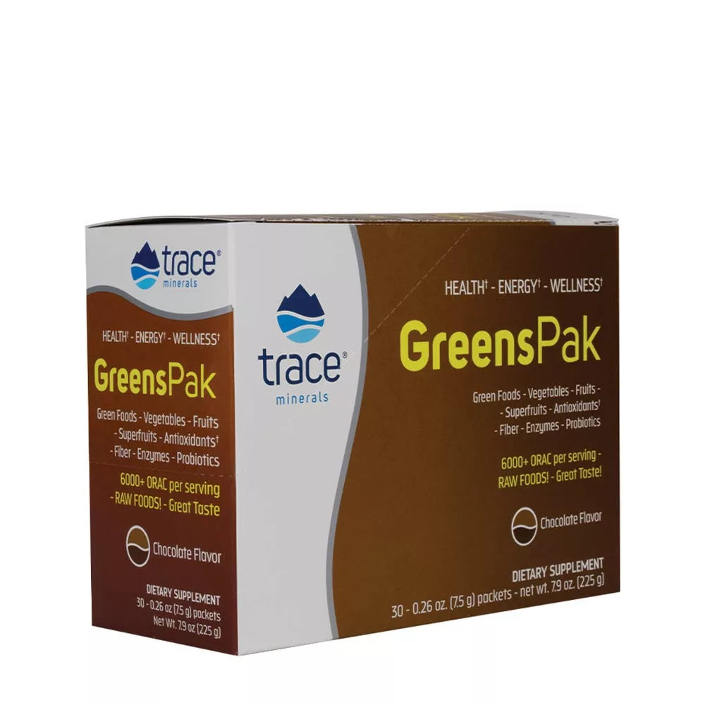 TRACE MINERALS GREENS PAK (30 PACKS, CHOCOLATE)