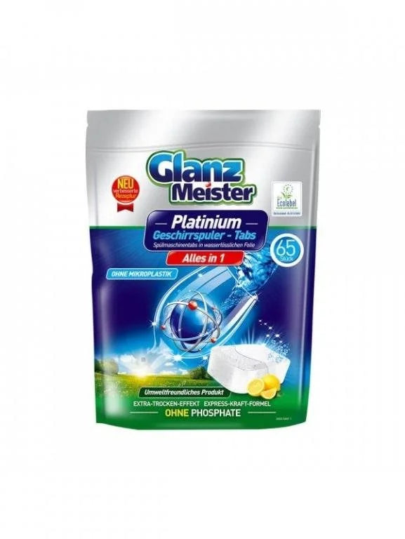 GLANZ MEISTER Dishwasher Tablets Platinum  All in 1, 65 pcs