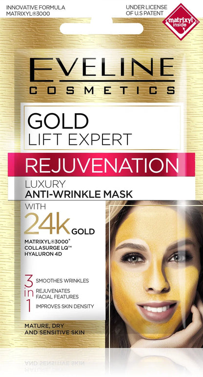 Eveline 24k Gold Nourishing Facial Textile Mask 2 Pc