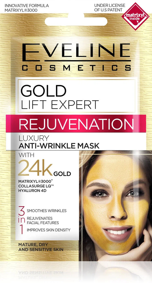 Eveline 24k Gold Nourishing Facial Textile Mask 2 Pc