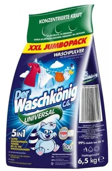 DER WASCHKÖNIG Universal Laundry Detergent 6,5 kg (100 washes)