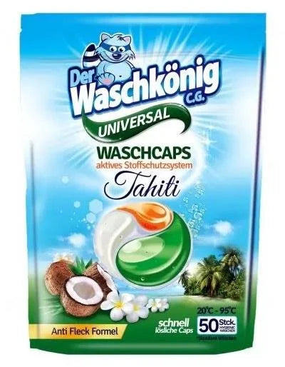 DER WASCHKÖNIG Universal Laundry Capsules Triocaps Tahiti 50 pcs