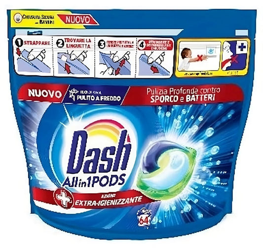 DASH All-in-1 Laundry Detergent Pods 64 pcs