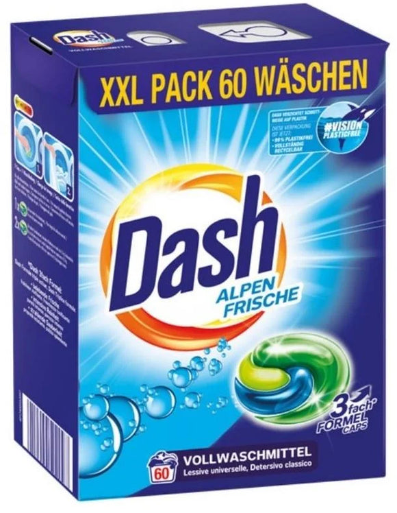 DASH Laundry Detergent Pods Universal Alps Fresh 60 pcs