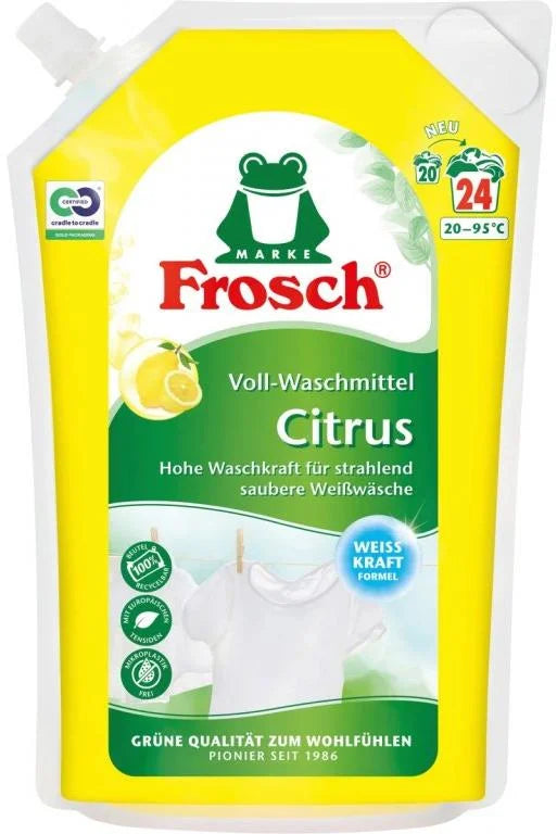 FROSCH Liquid Laundry Detergent Citrus White 1,8 L (24 Washes)