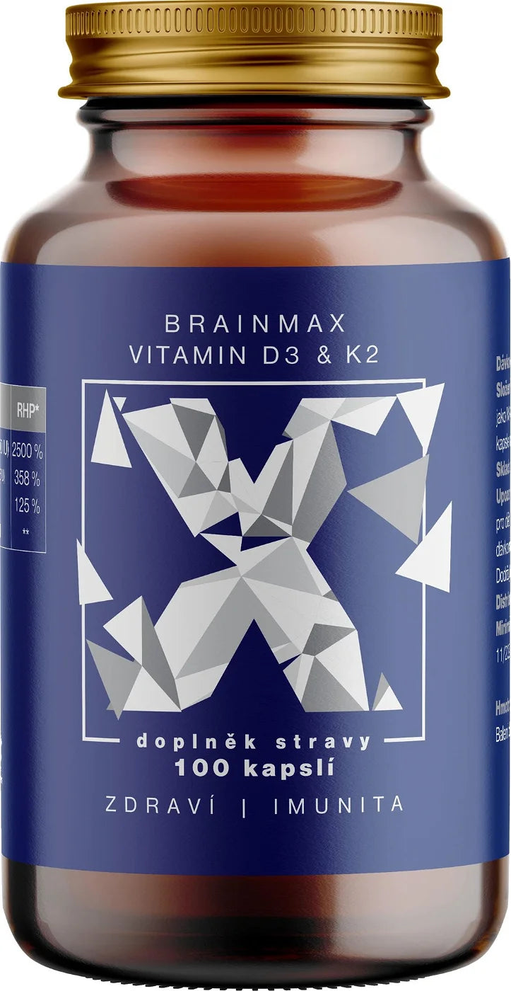 BrainMax Vitamin D3 & K2, 5000 IU/K2 as MK7 150 mcg, 100 capsules
