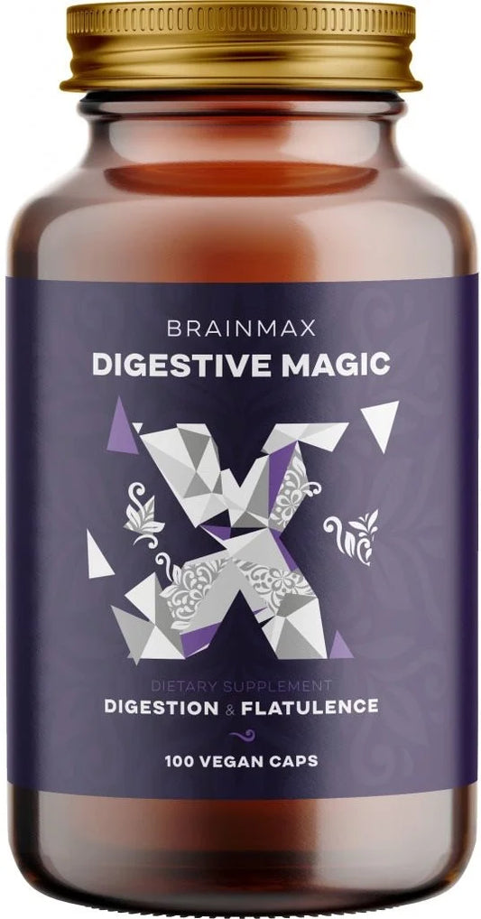 BrainMax Digestive Magic Digestion & Flatulence 100 Vegan Capsules