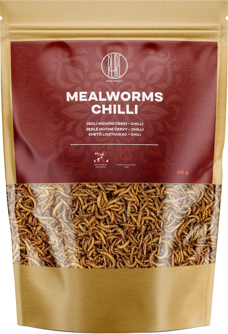 BrainMax Pure Mealworms, chili, 40 g