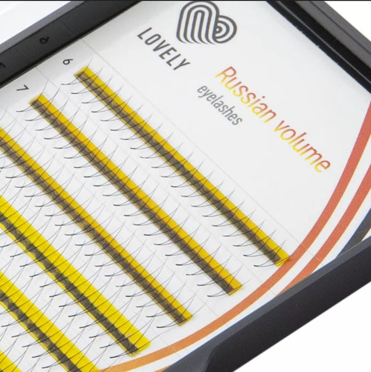 LOVELY eyelashes Russian volume 2D, D 0.07 mix 6-12 mm (12 lines)