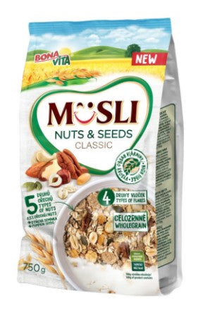 Bonavita Muesli Nuts & Seeds Classic 4 types of nuts whole grain cereal 700g