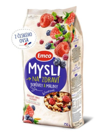 Emco Mysli na Zdraví Oatmeal Crispy blueberries and raspberries 750 g