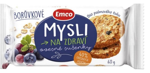 Emco Mysli na Zdraví Blueberry oat biscuits 3 x 60 g