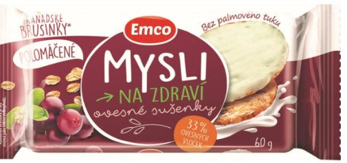 Emco Mysli na Zdraví Oat biscuits cranberry semi-soaked 3 x 60 g