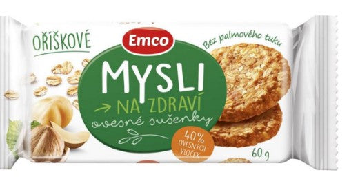 Emco Mysli na Zdraví Oatmeal Nuts biscuits 5 x 60 g