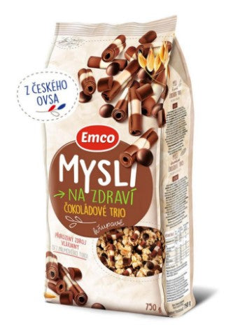 Emco Mysli na Zdraví Chocolate Trio Oatmeal 750 g