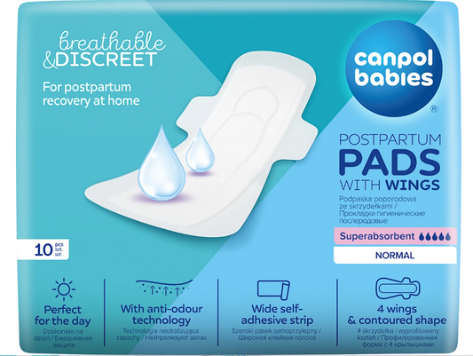 Canpol babies postpartum pads with wings, Day, 10 pcs