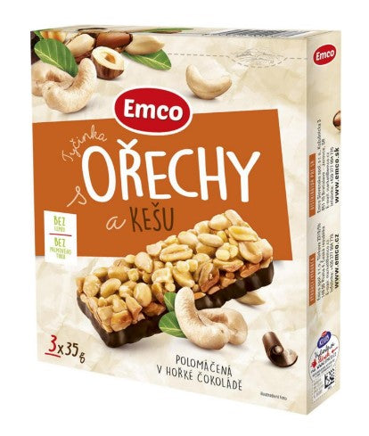 Emco Nut bars nuts and cashews 3x35 g