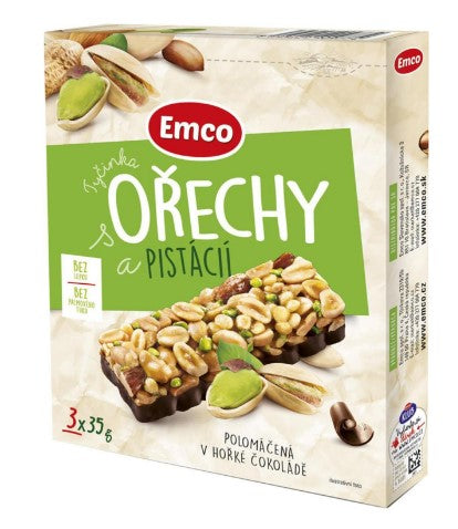 Emco Nut bars nuts and pistachios 3x35 g