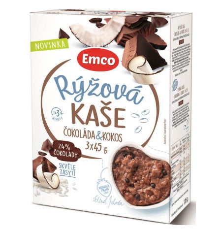 Emco Rice porridge chocolate & coconut 3x45 g