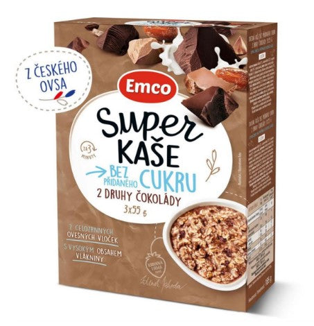 Emco Super porridge 2 types of chocolate 3x55g