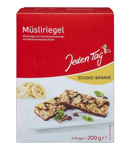 Jeden Tag muesli bar chocolate-banana pack 200g