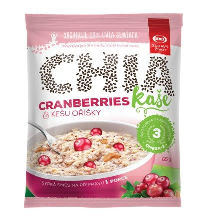 SeMix Chia porridge with cranberries and cashew nuts 3 x 65 g