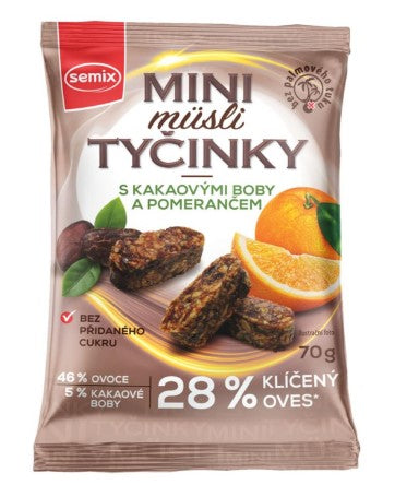 Semix Mini muesli bars with cocoa beans and orange gluten-free 3 x 70 g