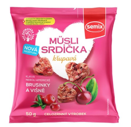 Semix Hearts with cranberries and sour cherries 3 x 50 g